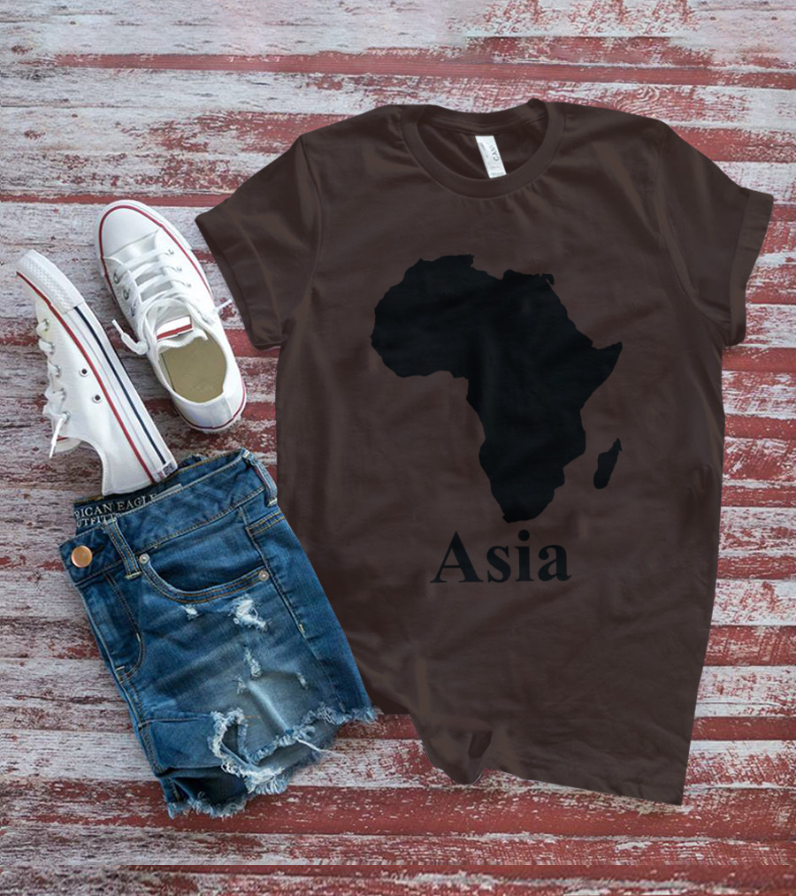Terrible Maps Asia Map Silhouette Joke T-Shirt