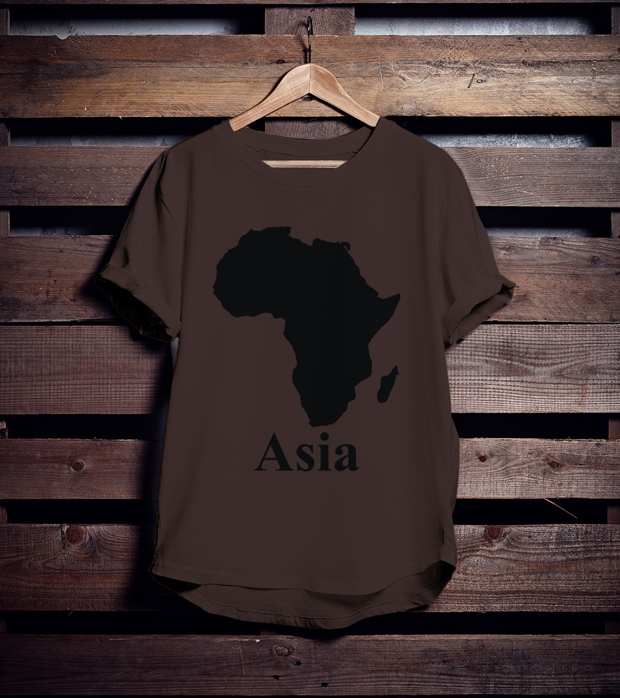 Terrible Maps Asia Map Silhouette Joke T-Shirt