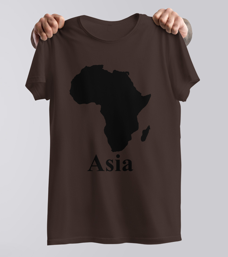 Terrible Maps Asia Map Silhouette Joke T-Shirt