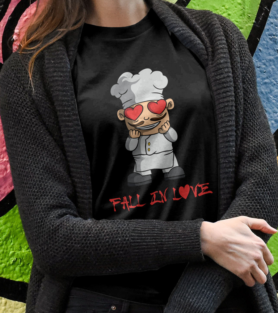 FALL IN LOVE Chef With Heart Eyes T-Shirt