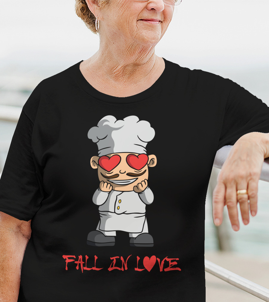 FALL IN LOVE Chef With Heart Eyes T-Shirt