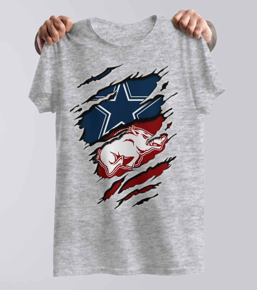 Dallas Cowboys Arkansas Razorbacks Torn T-Shirt
