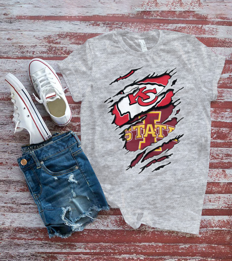 Kansas City Chiefs Iowa State Cyclones Torn T-Shirt