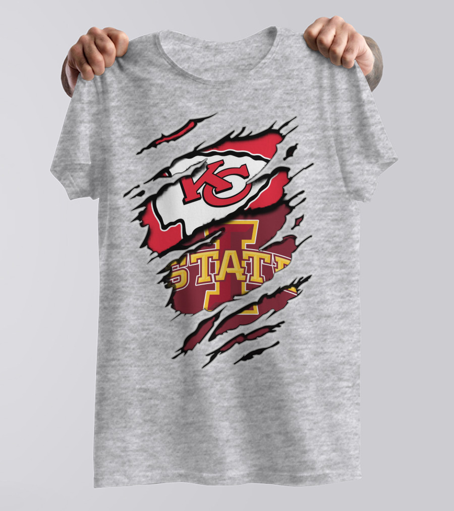 Kansas City Chiefs Iowa State Cyclones Torn T-Shirt