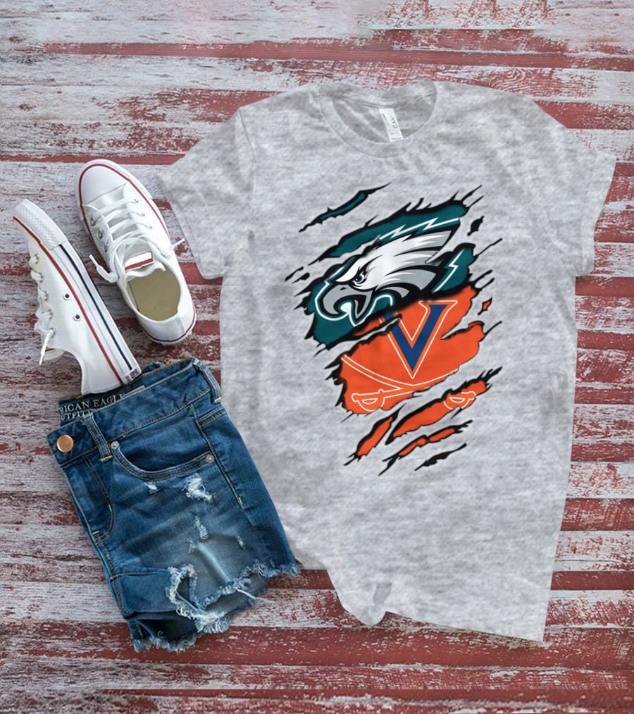 Eagles And Cavaliers Fan Crossover Torn Legacy T-Shirt