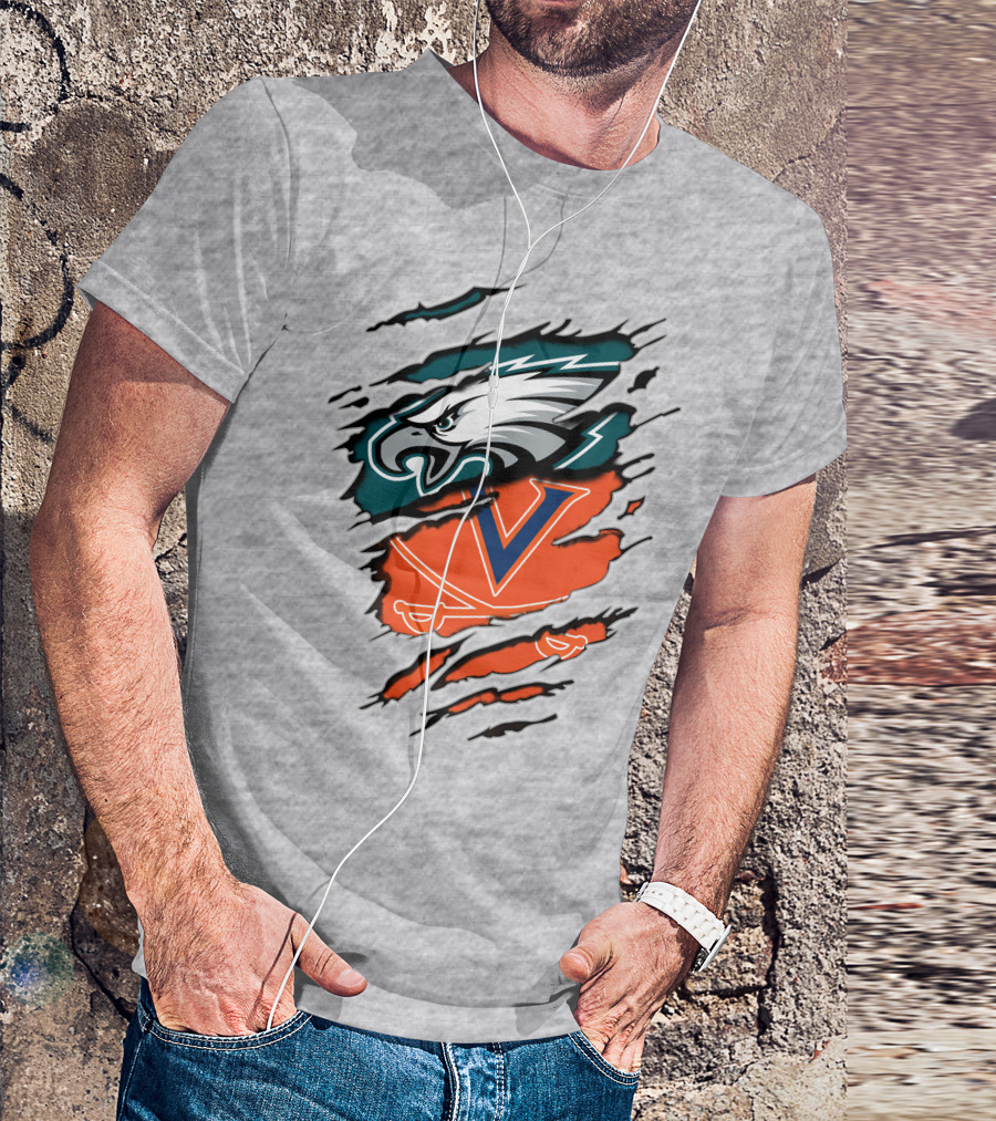 Eagles And Cavaliers Fan Crossover Torn Legacy T-Shirt