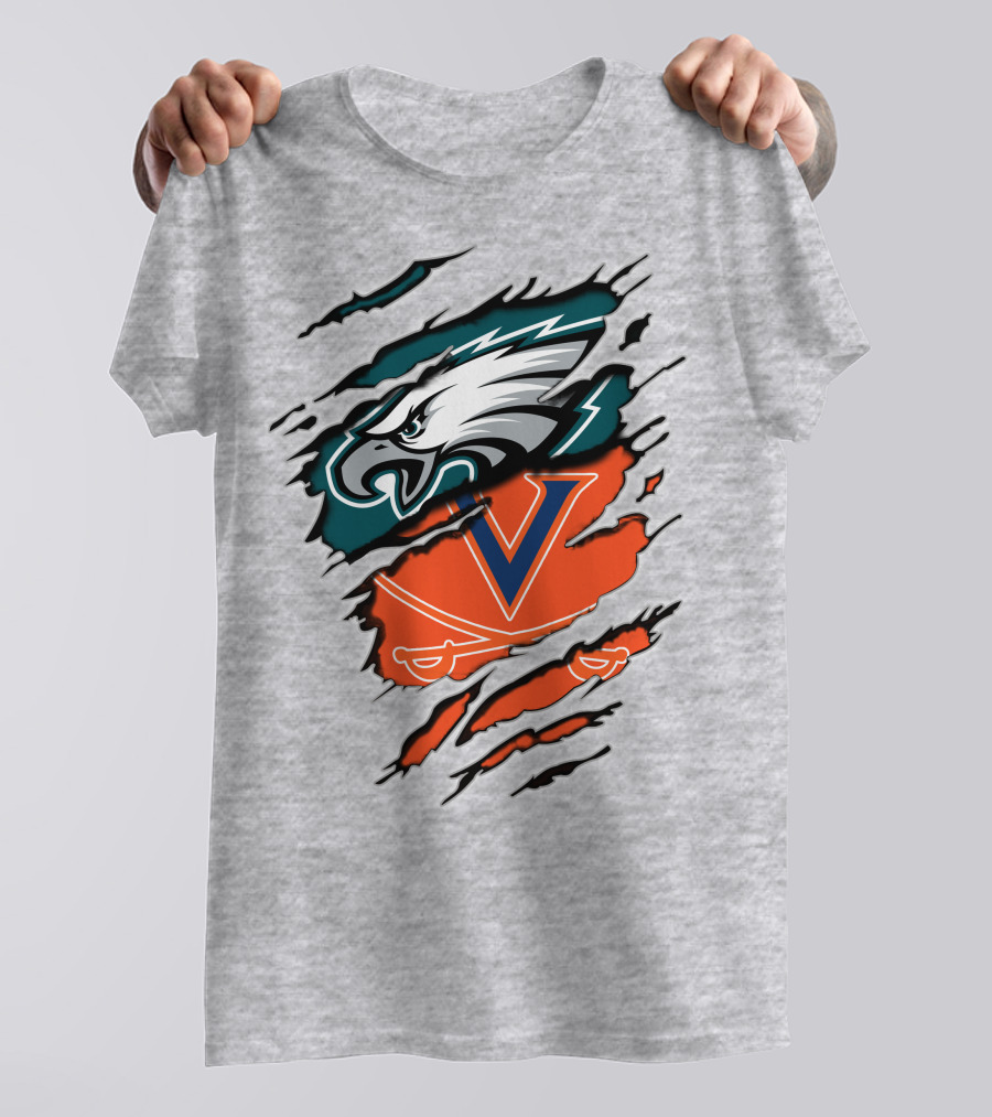 Eagles And Cavaliers Fan Crossover Torn Legacy T-Shirt