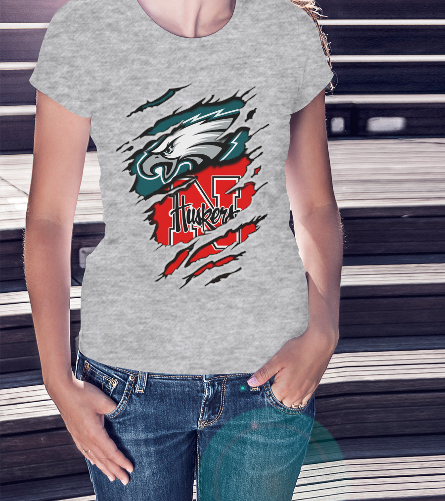 Eagles Huskers Logo Crossover T-Shirt