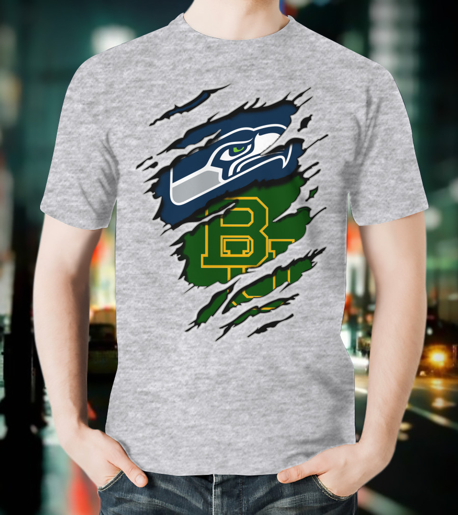 Seattle Seahawks Baylor Bears Fan Mashup T-Shirt