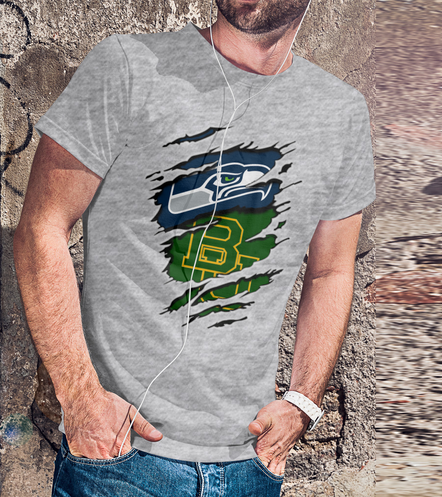 Seattle Seahawks Baylor Bears Fan Mashup T-Shirt