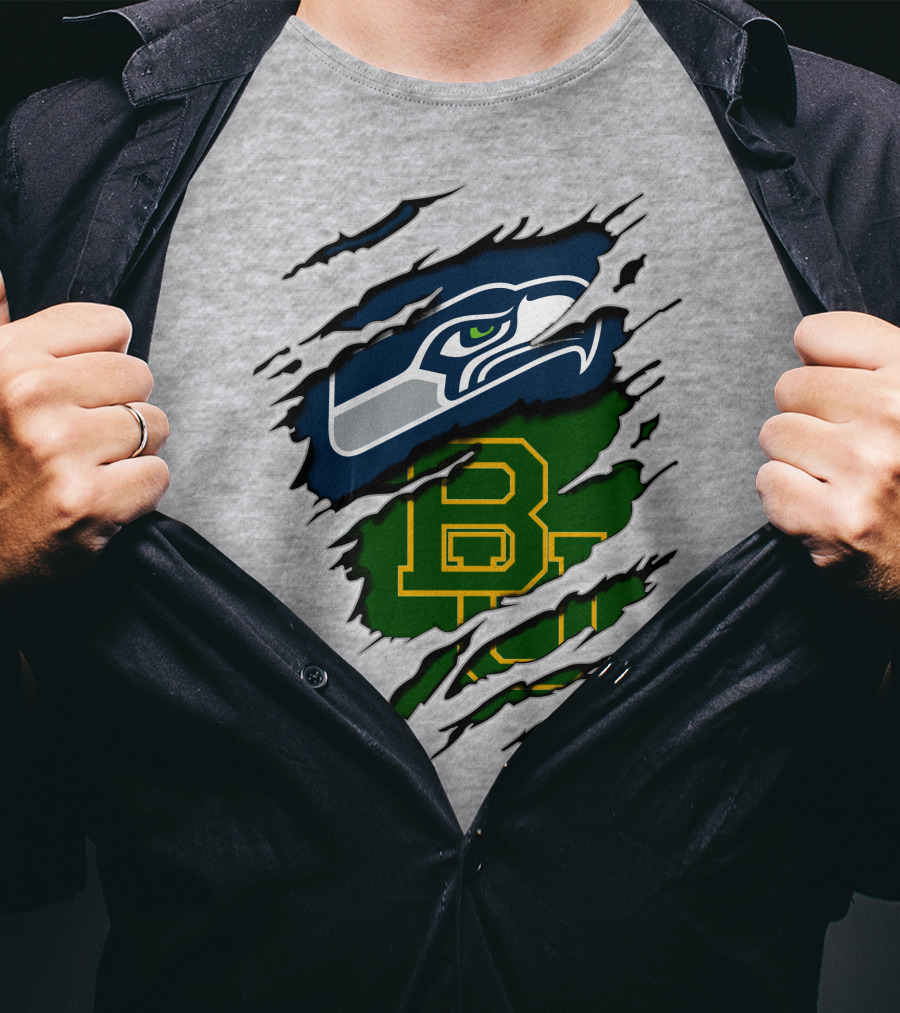 Seattle Seahawks Baylor Bears Fan Mashup T-Shirt