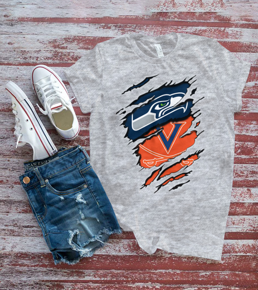 Seattle Seahawks Virginia Cavaliers Claw T-Shirt