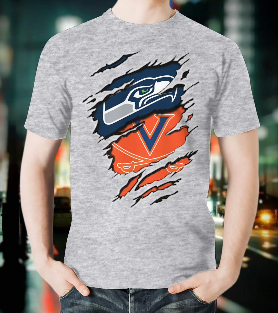 Seattle Seahawks Virginia Cavaliers Claw T-Shirt