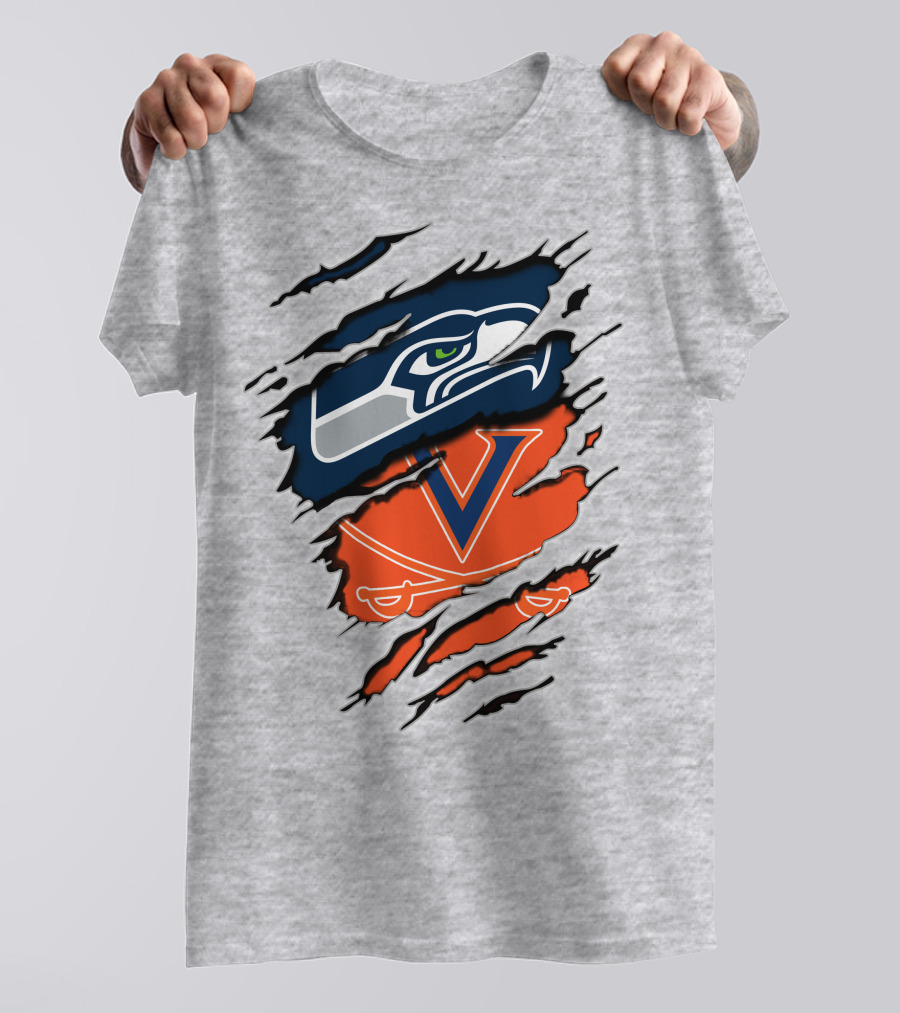 Seattle Seahawks Virginia Cavaliers Claw T-Shirt
