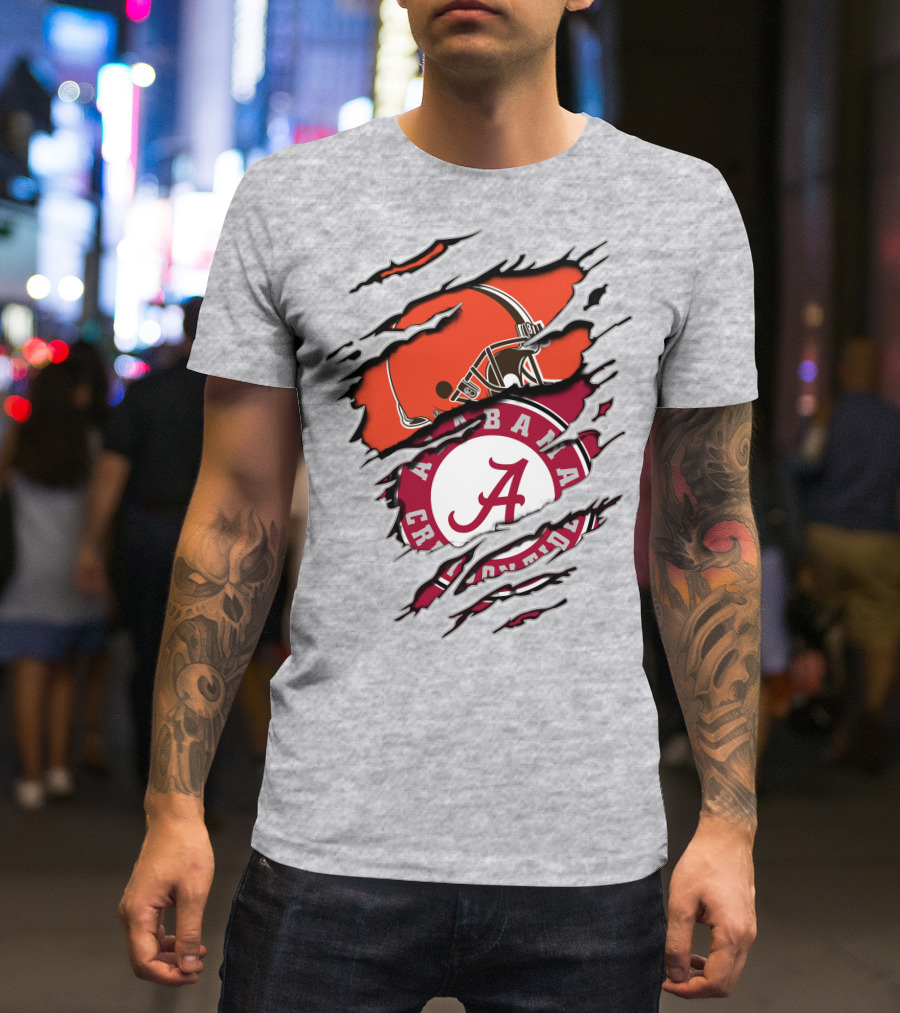 Cleveland Browns Helmet Alabama Crimson Tide Fan Gear T-Shirt