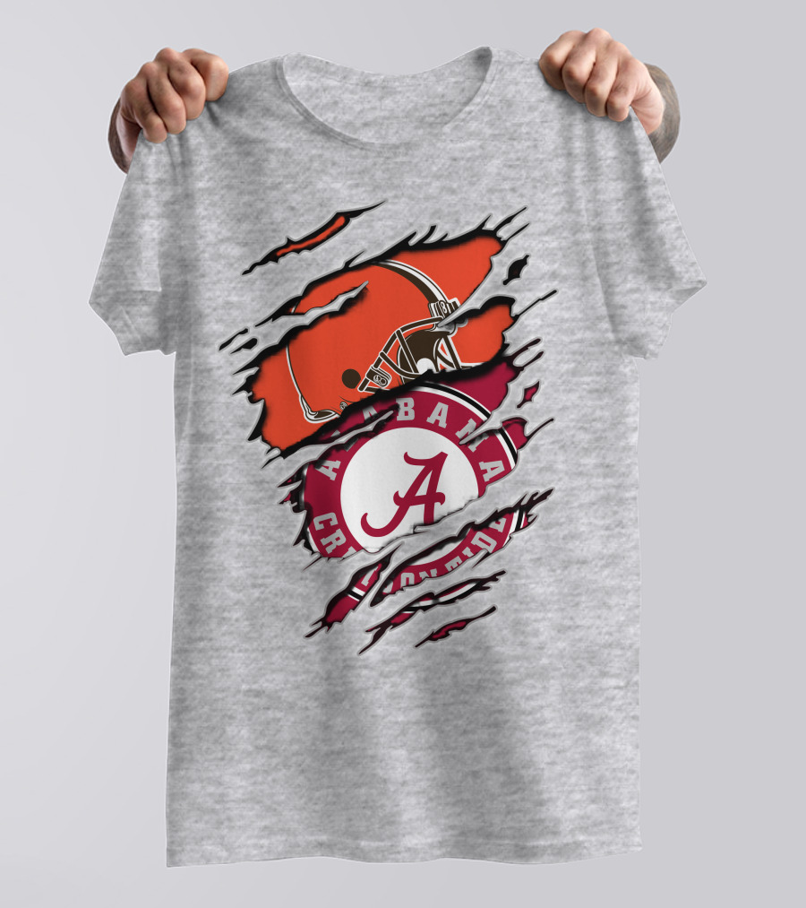 Cleveland Browns Helmet Alabama Crimson Tide Fan Gear T-Shirt