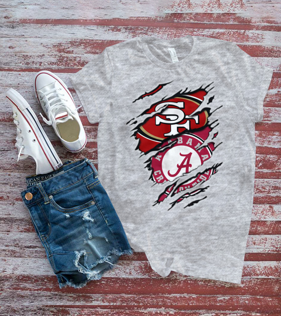 San Francisco 49ers Alabama Crimson Tide Fan Crossover T-Shirt