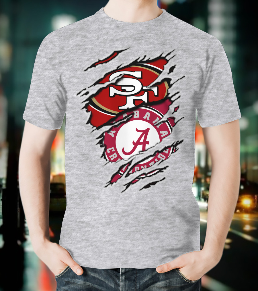San Francisco 49ers Alabama Crimson Tide Fan Crossover T-Shirt