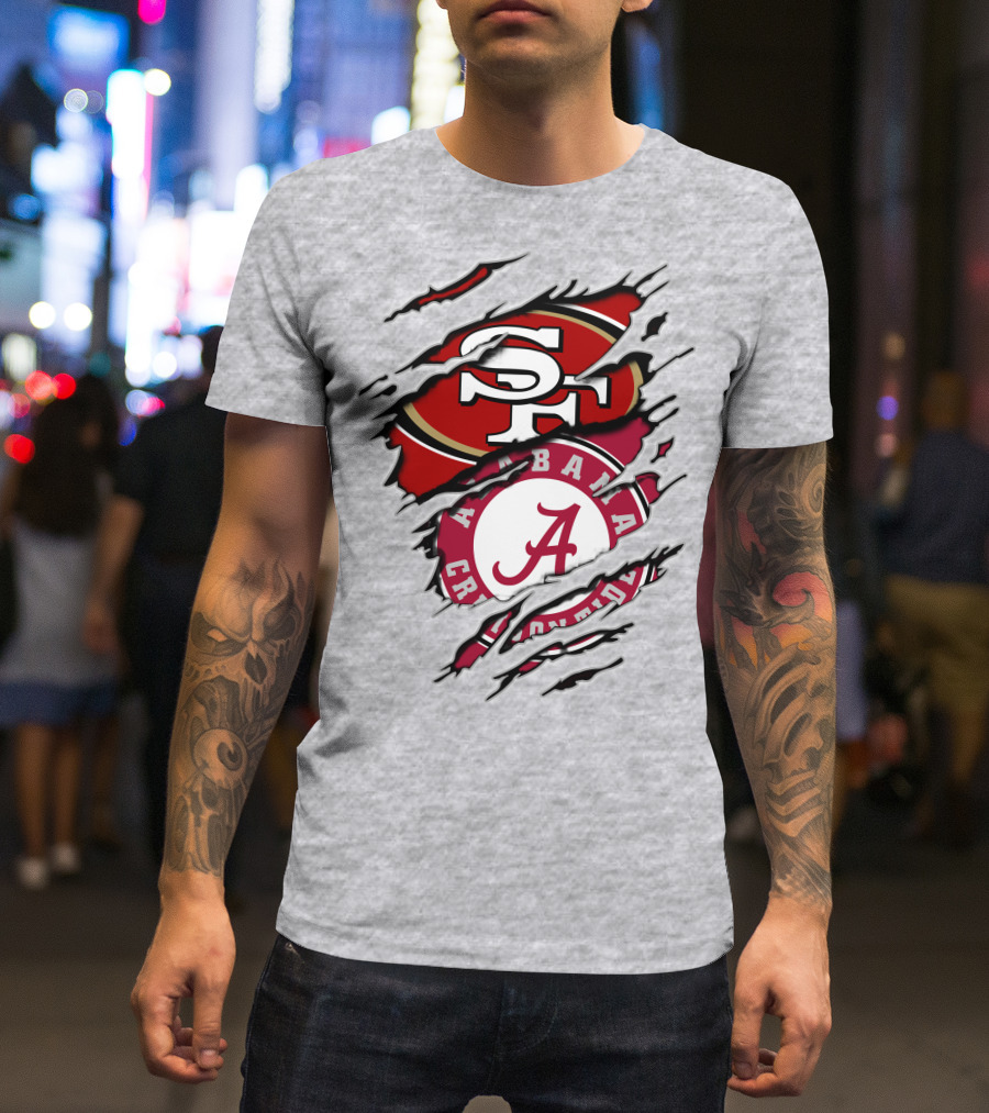 San Francisco 49ers Alabama Crimson Tide Fan Crossover T-Shirt