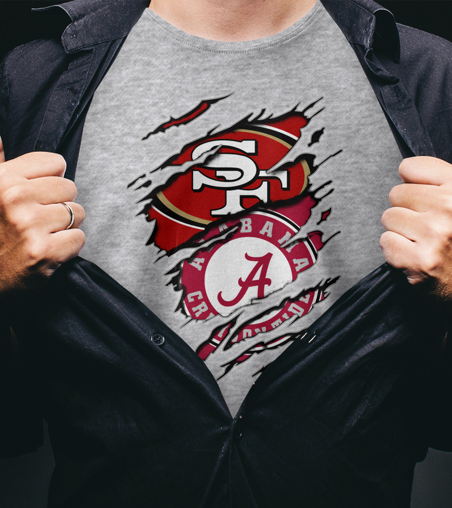 San Francisco 49ers Alabama Crimson Tide Fan Crossover T-Shirt