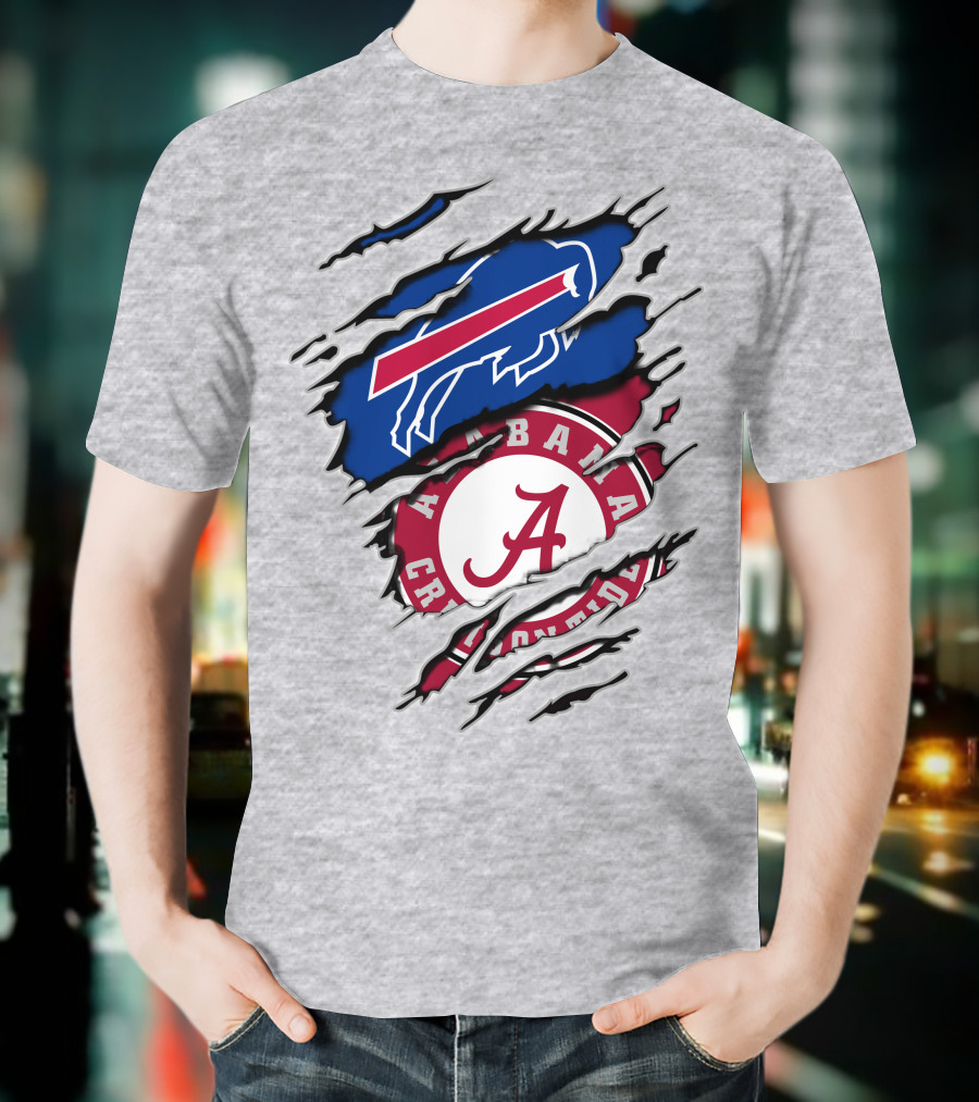 Alabama Crimson Tide Buffalo Bills Fan Crossover T-Shirt