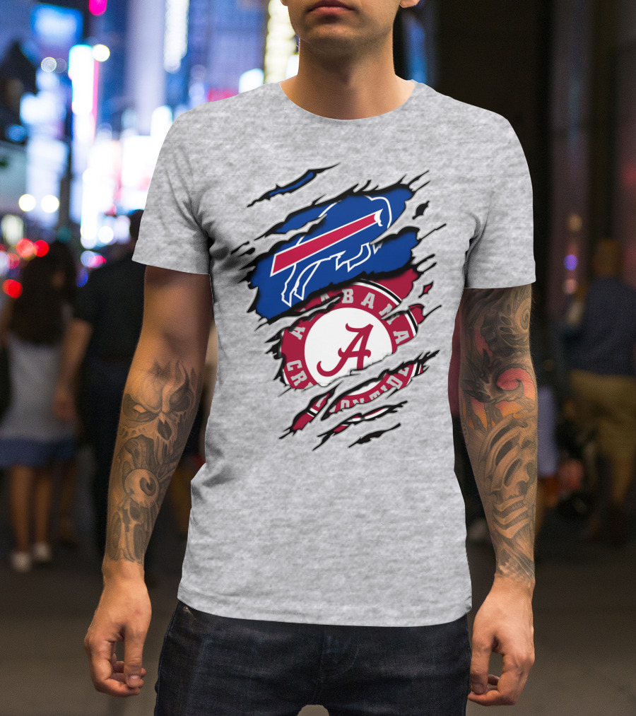 Alabama Crimson Tide Buffalo Bills Fan Crossover T-Shirt
