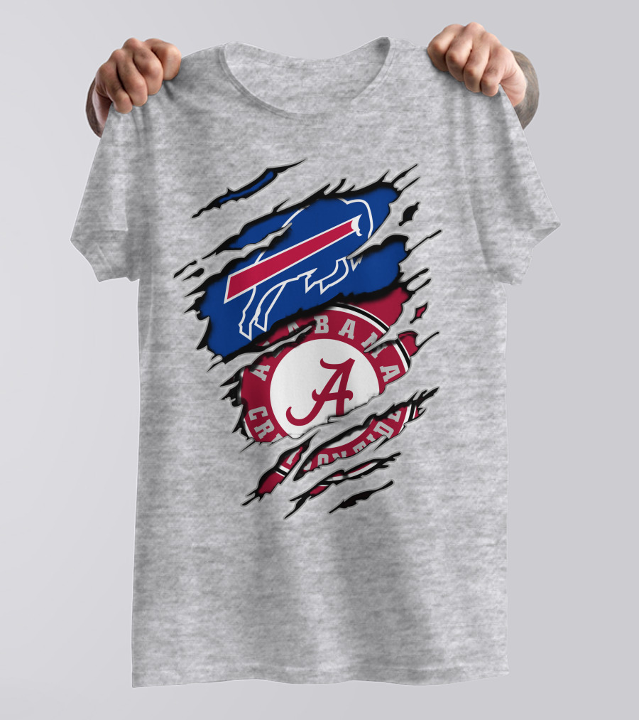 Alabama Crimson Tide Buffalo Bills Fan Crossover T-Shirt