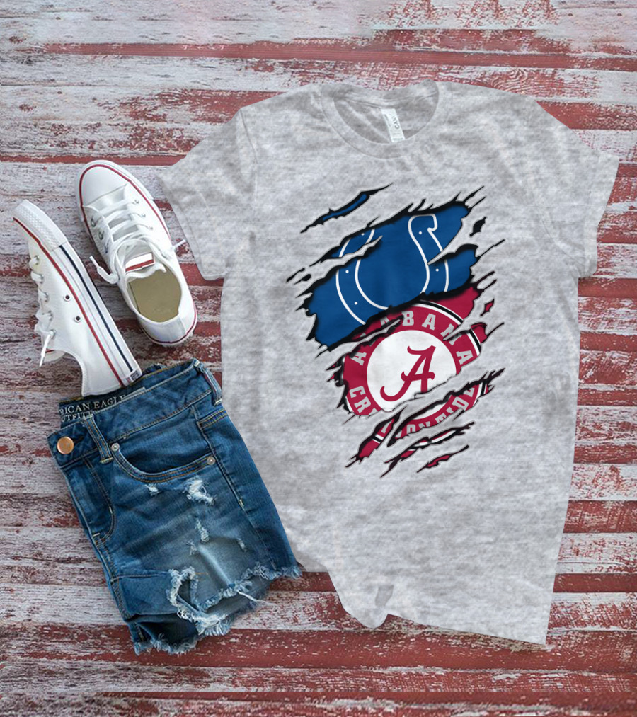 Indianapolis Colts Alabama Crimson Tide Collaboration Fan Gear T-Shirt