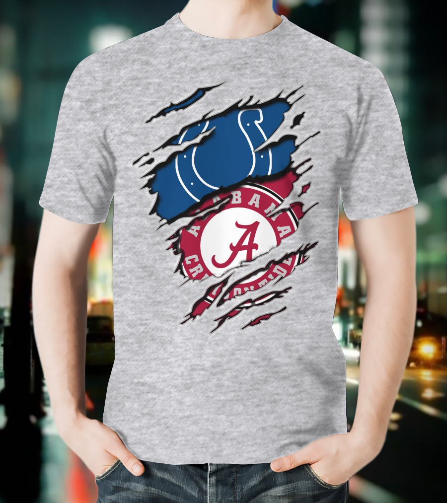 Indianapolis Colts Alabama Crimson Tide Collaboration Fan Gear T-Shirt