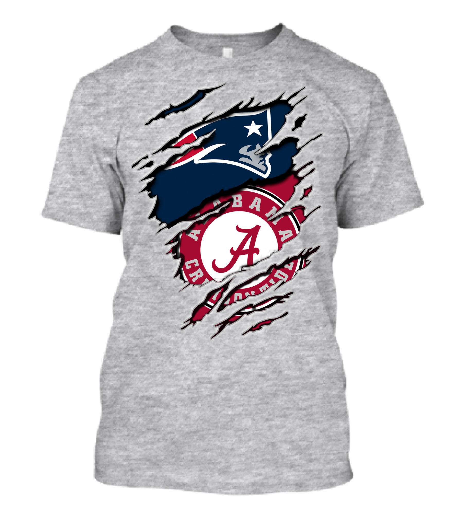 Alabama Crimson Tide New England Patriots Fan Crossover T-Shirt