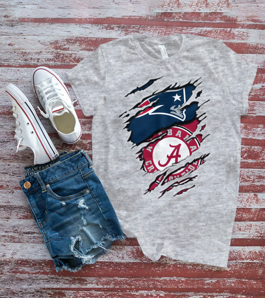 Alabama Crimson Tide New England Patriots Fan Crossover T-Shirt