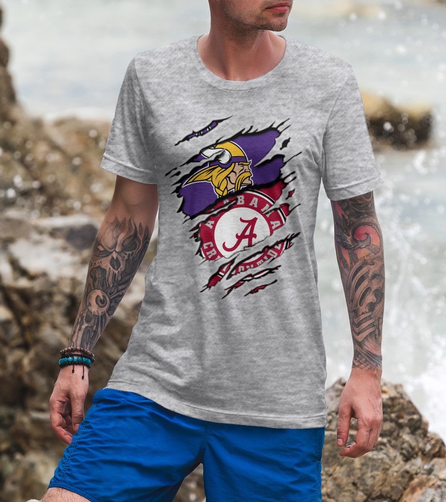 Alabama Crimson Tide Minnesota Vikings Crossover T-Shirt