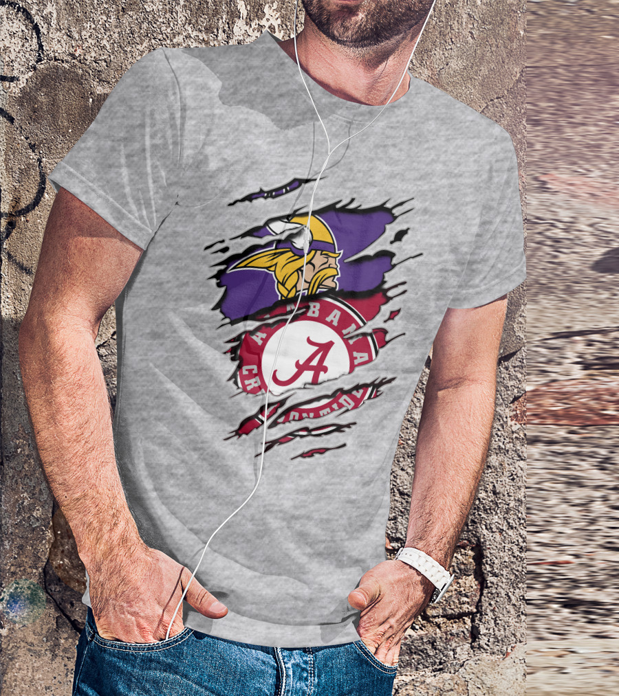 Alabama Crimson Tide Minnesota Vikings Crossover T-Shirt
