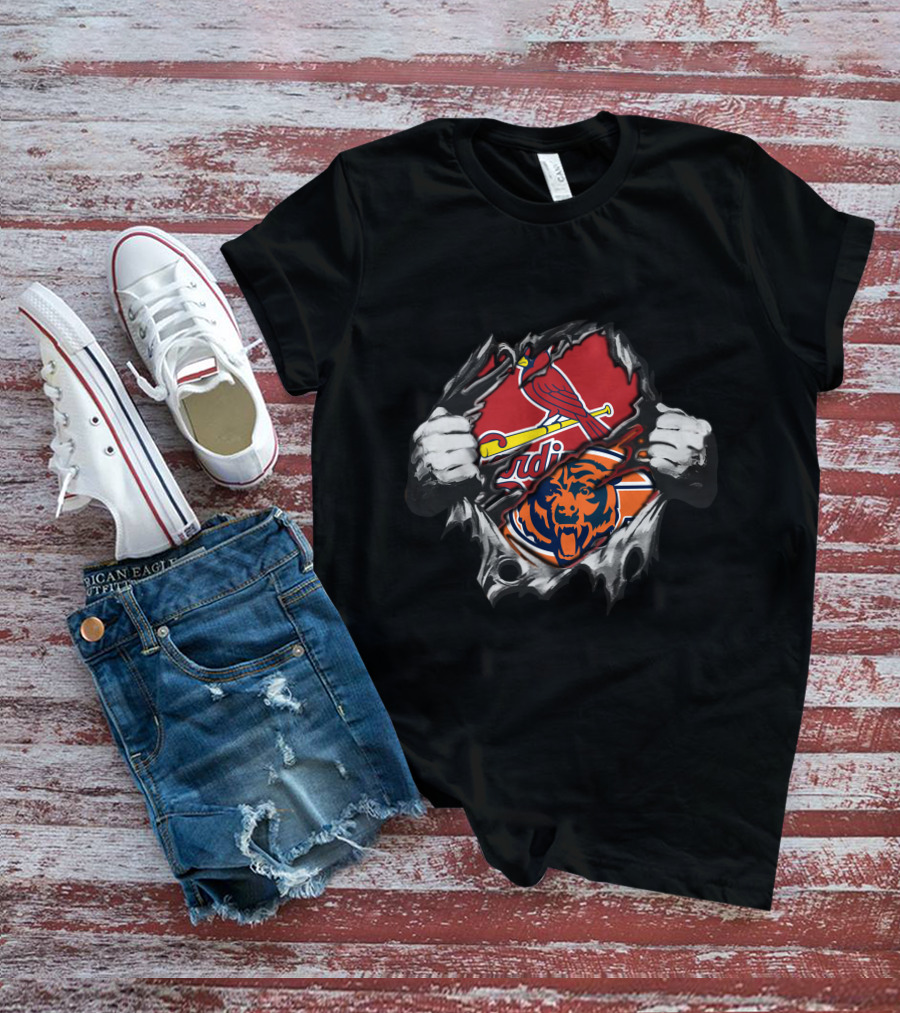 St. Louis Cardinals Chicago Bears Crossover T-Shirt