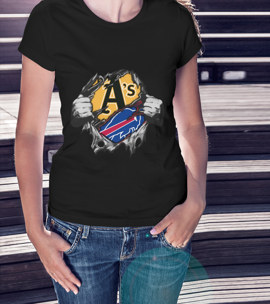 Oakland Athletics Buffalo Bills Mashup T-Shirt