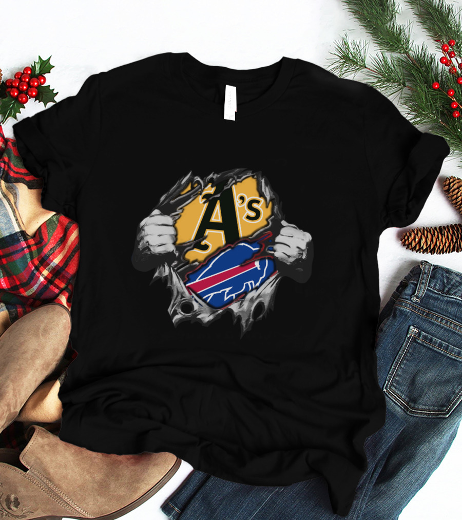 Oakland Athletics Buffalo Bills Mashup T-Shirt