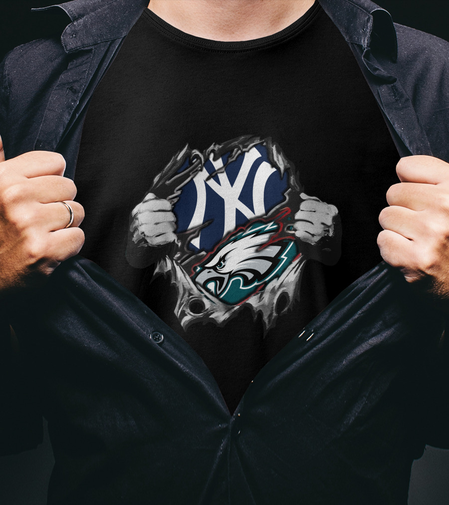 New York Yankees Philadelphia Eagles Crossover T-Shirt