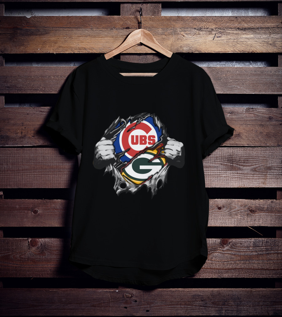 Cubs Packers Logo Tear T-Shirt