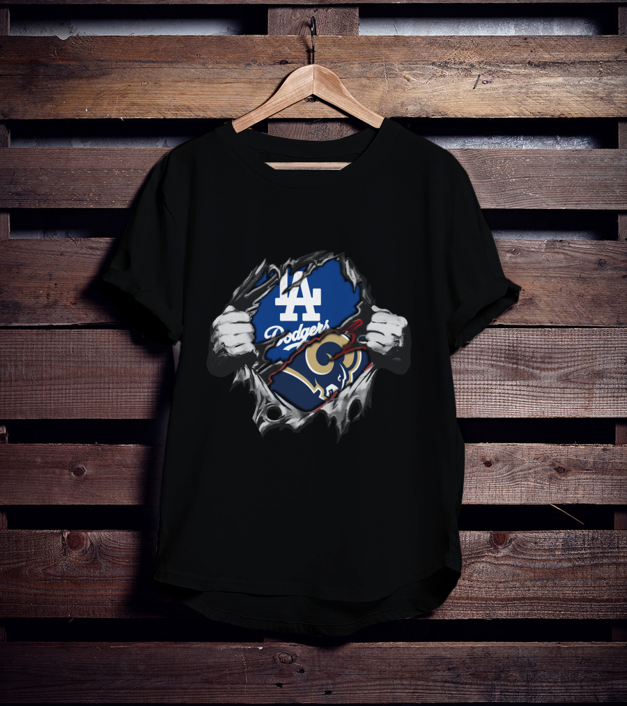 LA Dodgers Rams Fan Crossover T-Shirt