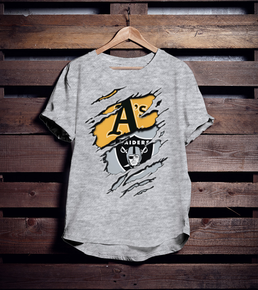 A's Raiders Ripped Crossover Sports T-Shirt