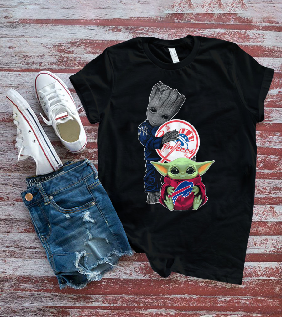 Yankees Groot Bills Baby Yoda T-Shirt