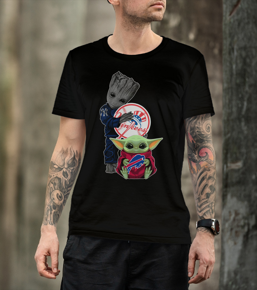Yankees Groot Bills Baby Yoda T-Shirt