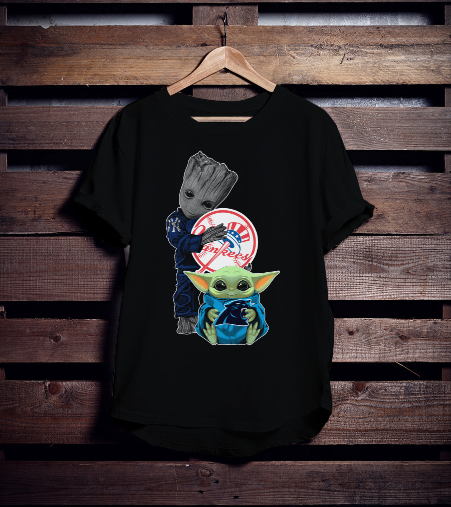 Yankees Groot Baby Yoda Panthers Collaboration T-Shirt