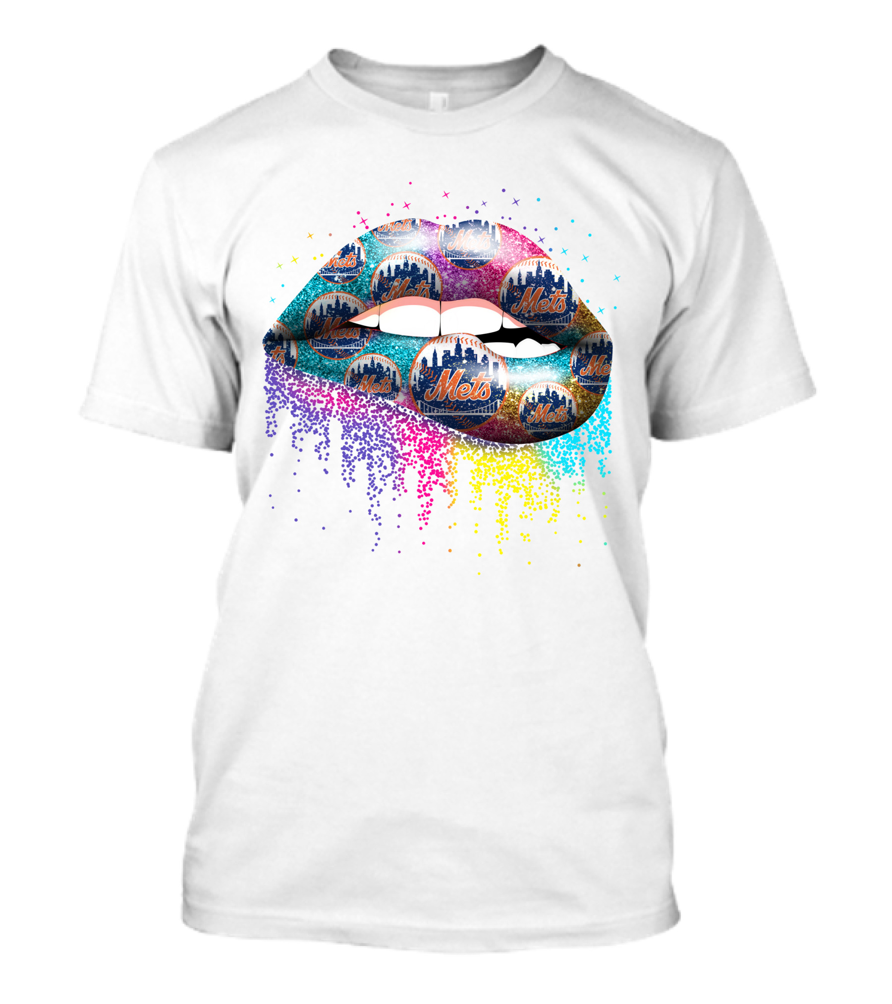 Mets Glitter Lips New York T-Shirt
