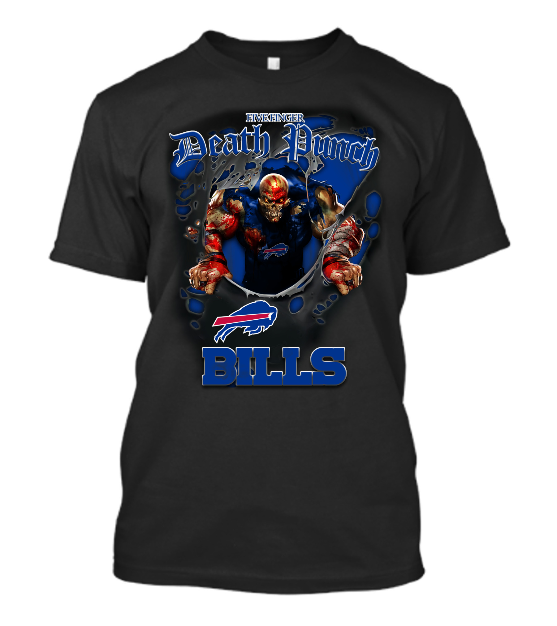Five Finger Death Punch Buffalo Bills Nfl Harley Davidson Motorcycle Biker T-Shirt