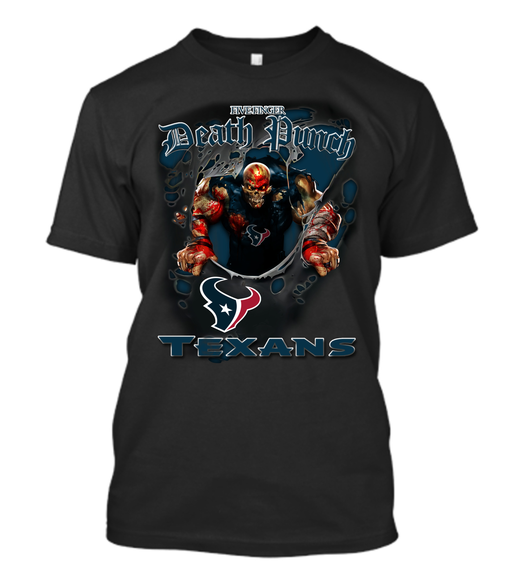 Five Finger Death Punch Harley Davidson Motorcycle Biker Nfl Houston Texans T-Shirt