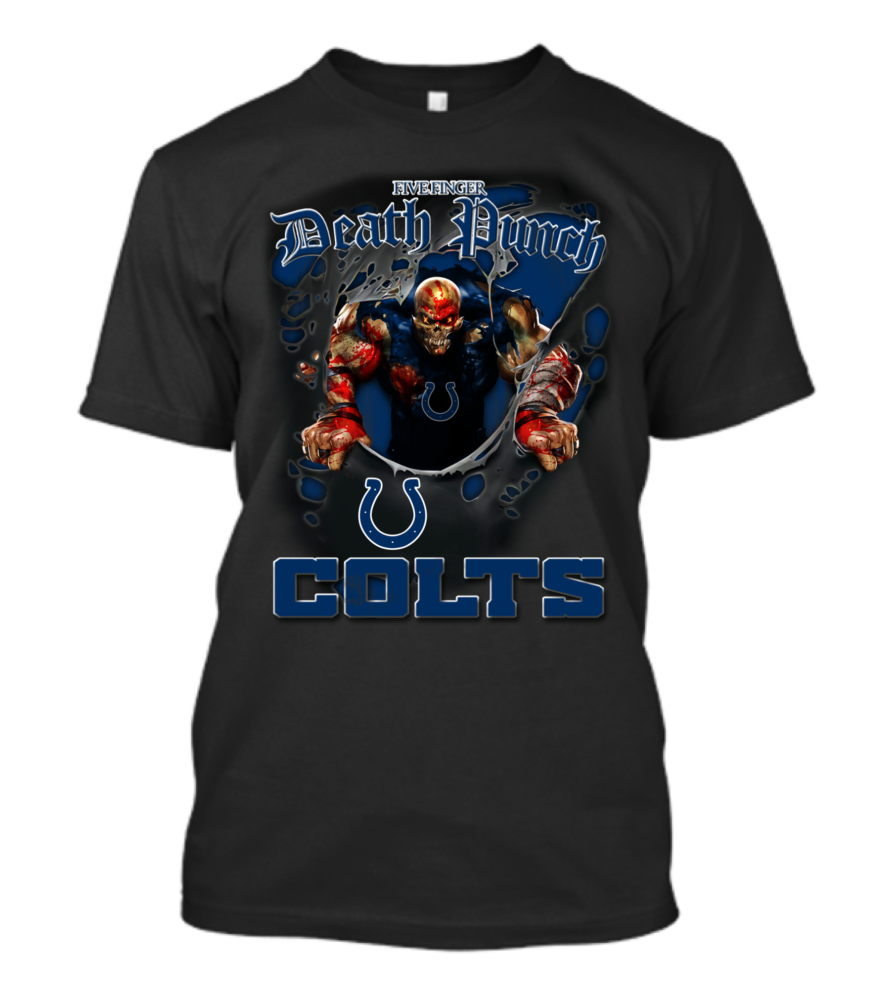Five Finger Death Punch Nfl Indianapolis Colts Motorcycle Biker T-Shirt