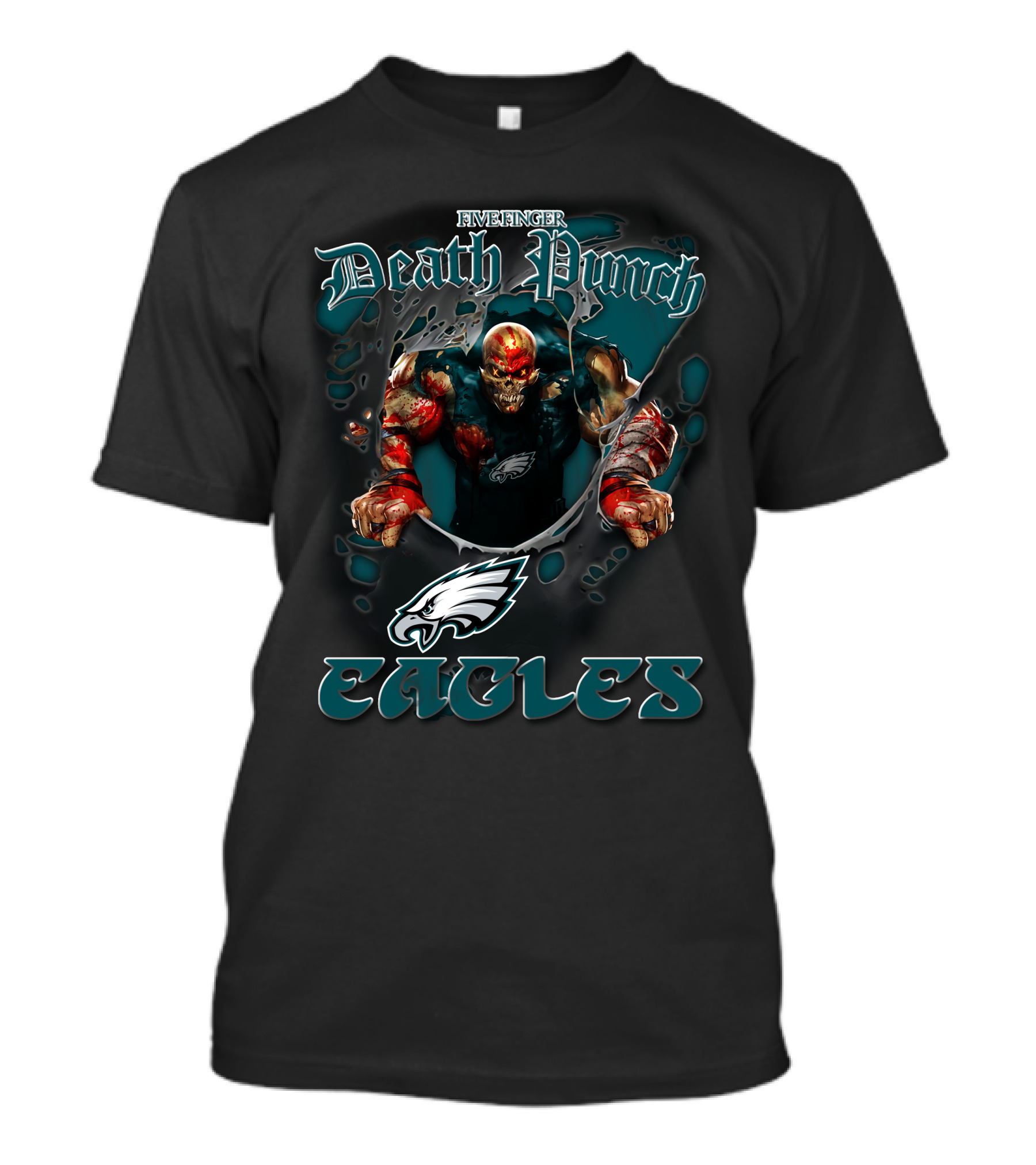Five Finger Death Punch Eagles Harley Davidson Motorcycle Biker Nfl Philadelphia Eagles T-Shirt