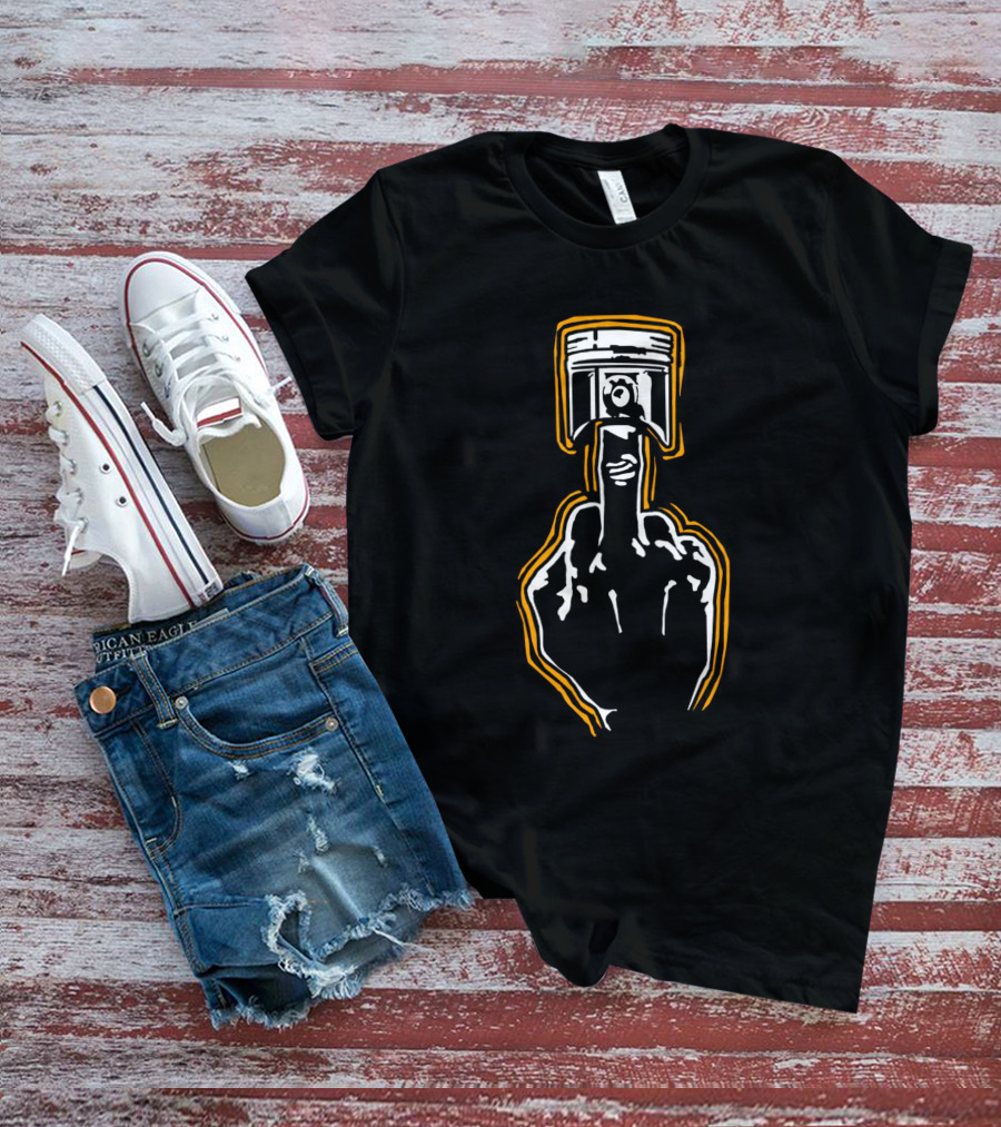 Mechanic Piston Middle Finger Gesture T-Shirt