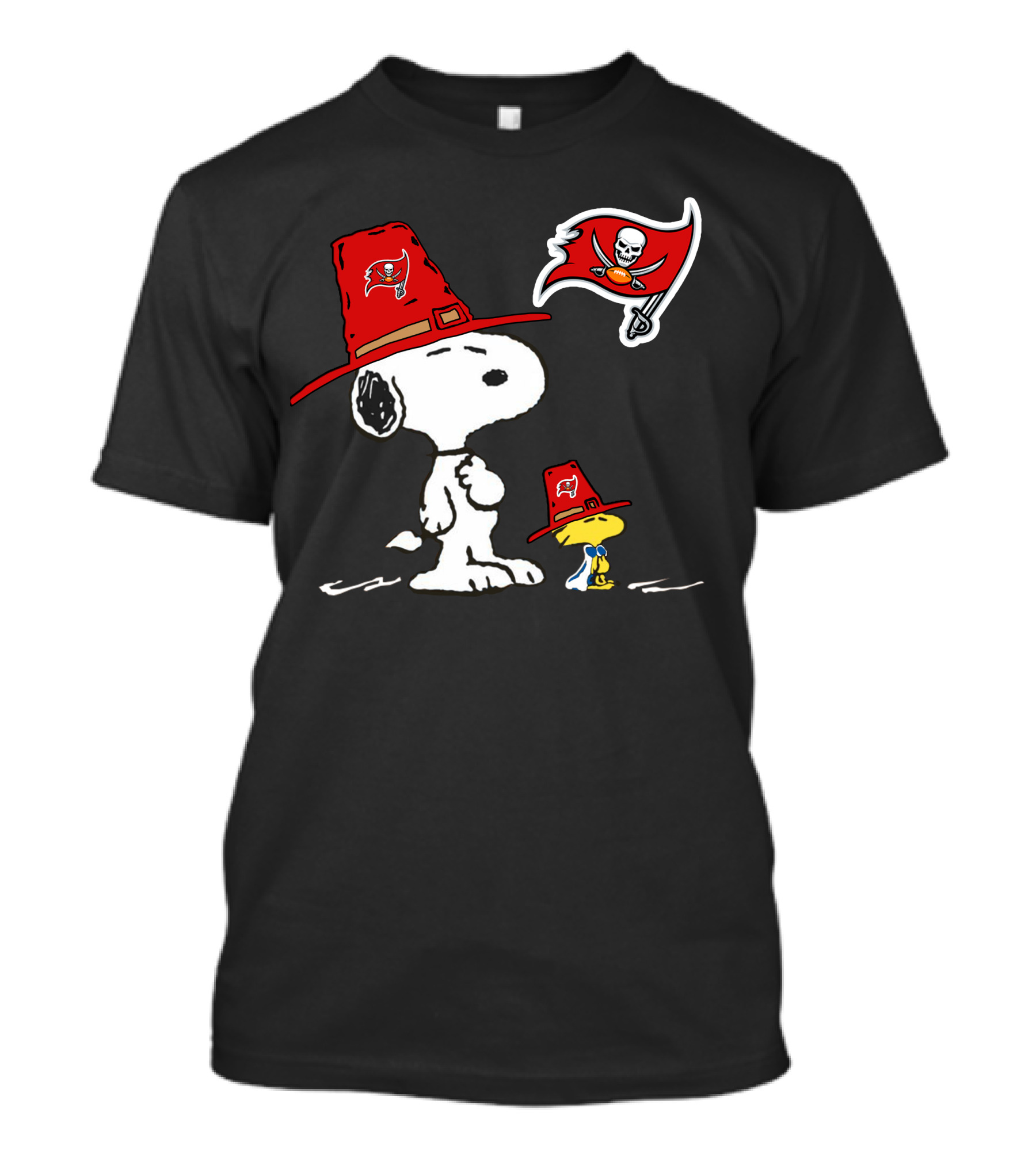 Buccaneers Snoopy And Woodstock Pirate Red Hats T-Shirt